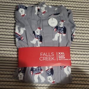 Falls Creek MENS Pajama Bottoms - Gray with Polar Bear Design